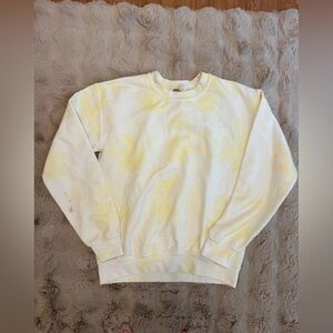 Yellow Tie-Dye Crew Neck Sweater